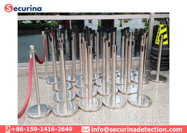 Stainless Steel Crowd Control Stanchions And Ropes Airport Pole Stanchion Velvet Rope Barrier