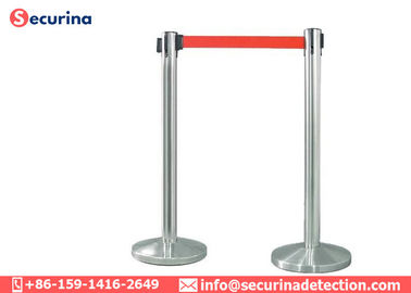 Stainless Steel Security Bollards Outdoor Metal Queue Way Retractable Safety Barriers