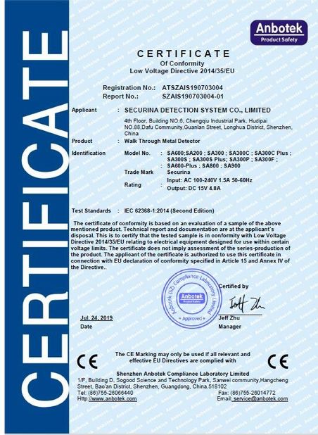 Chine Securina Detection System Co., Limited certifications